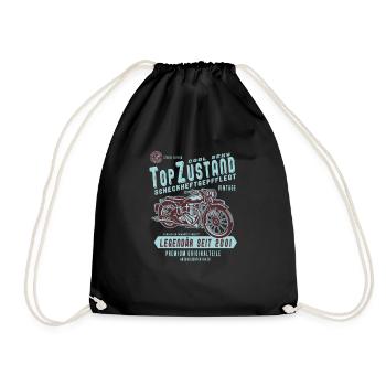2001 Biker Top Zustand, Legendär, Legende, Bike, - Turnbeutel - Schwarz - Vorne