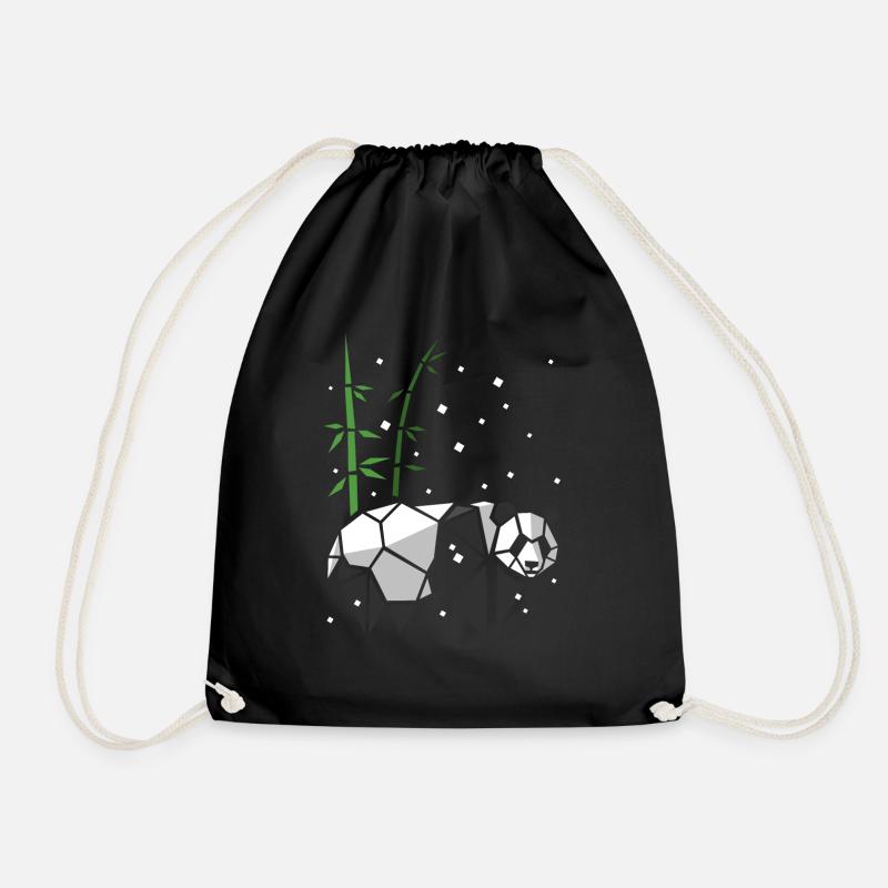 Geometrischer Panda unter dem Schnee - Turnbeutel - Schwarz