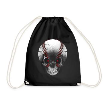 Crâne de baseball - Sac de sport léger - noir - Devant