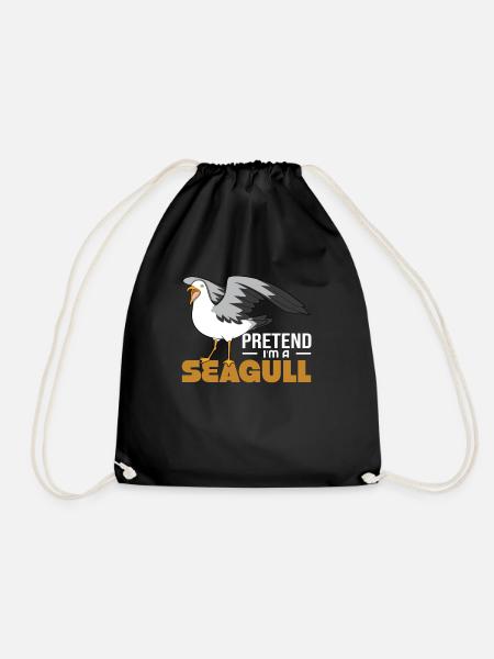 Seagull - Drawstring Bag - black