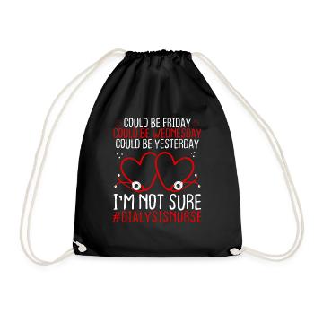 Dialysis Nurse Night Shift Worker Stethoscope - Drawstring Bag - black - Front