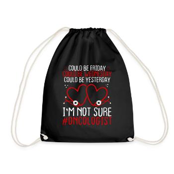 Oncologist Night Shift Worker Stethoscope - Drawstring Bag - black - Front