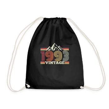 Mountains Hiking 1993 Birthday Vintage Sayings - Drawstring Bag - black - Front