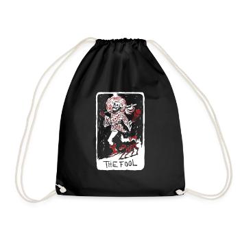The Fool Skeleton With Dog Tarot Card - Turnbeutel - Schwarz - Vorne