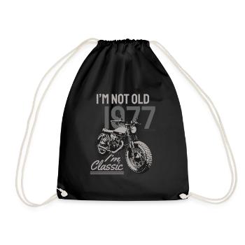I'm Not Old I'm Classic. Biker Geburtstag 1977 - Turnbeutel - Schwarz - Vorne
