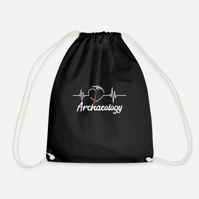 Archaeology - Drawstring Bag - black