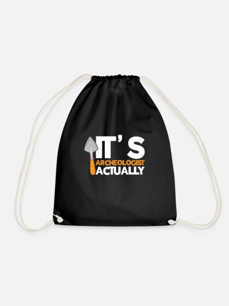 Archaeology - Drawstring Bag - black