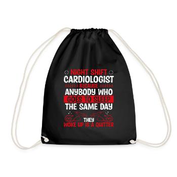 Night Shift Cardiologist Doctor - Turnbeutel - Schwarz - Vorne