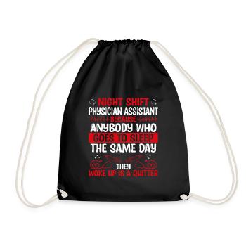 Night Shift Physician Assistant PA - Drawstring Bag - black - Front