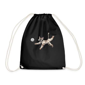 Drôle d’amoureux des chats Joueur de volley-ball Pet - Sac de sport léger - noir - Devant