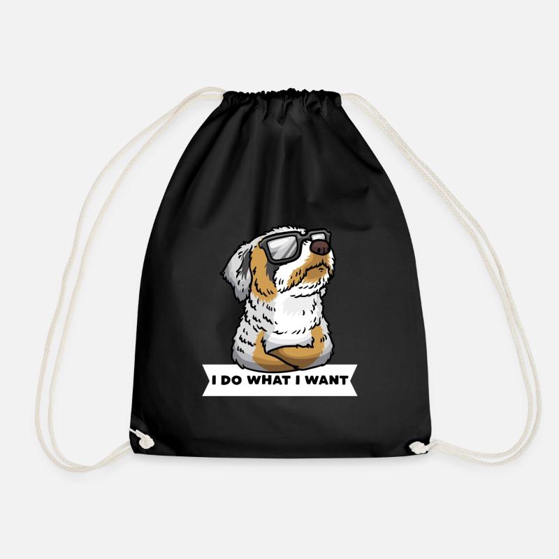 Aussiedoodle Hund Mit Sonnenbrille - Turnbeutel - Schwarz