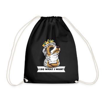 Chien Aussiedoodle avec couronne - Sac de sport léger - noir - Devant
