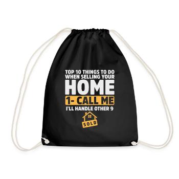 Top 10 Things To Do When Selling Your Home Realtor - Drawstring Bag - black - Front