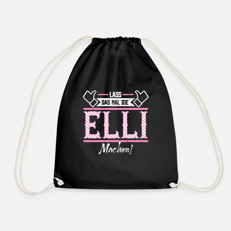 Elli Geschenkidee Geschenk Geburtstag - Turnbeutel - Schwarz