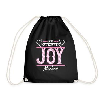 Joy Geschenkidee Geschenk Geburtstag - Turnbeutel - Schwarz - Vorne