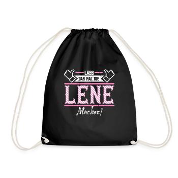 Lene Geschenkidee Geschenk Geburtstag - Turnbeutel - Schwarz - Vorne