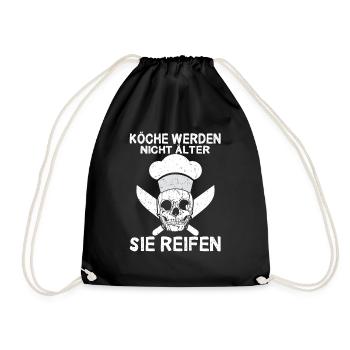 Köche Werden Nicht Älter Geburtstag Spruch Koch - Turnbeutel - Schwarz - Vorne