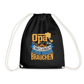 Opa Weil Enkelkinder Echte Helden Brauchen - Turnbeutel - Schwarz - Vorne