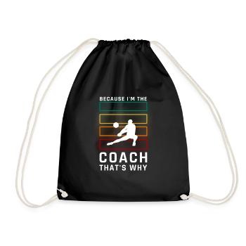 Because i'm the Coach that's why Volleyball - Drawstring Bag - black - Front