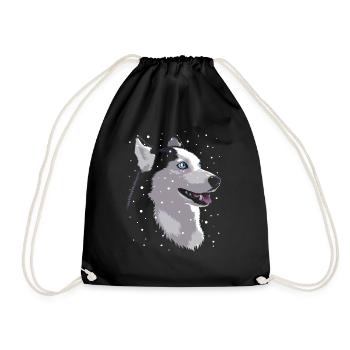 Siberian Husky im Schnee - Turnbeutel - Schwarz - Vorne