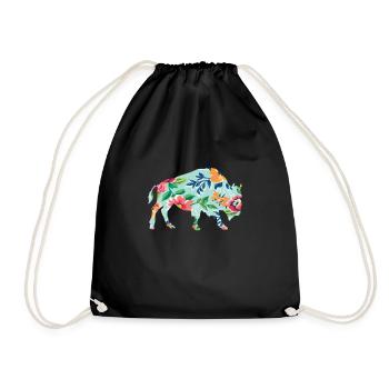 Bison - Drawstring Bag - black - Front