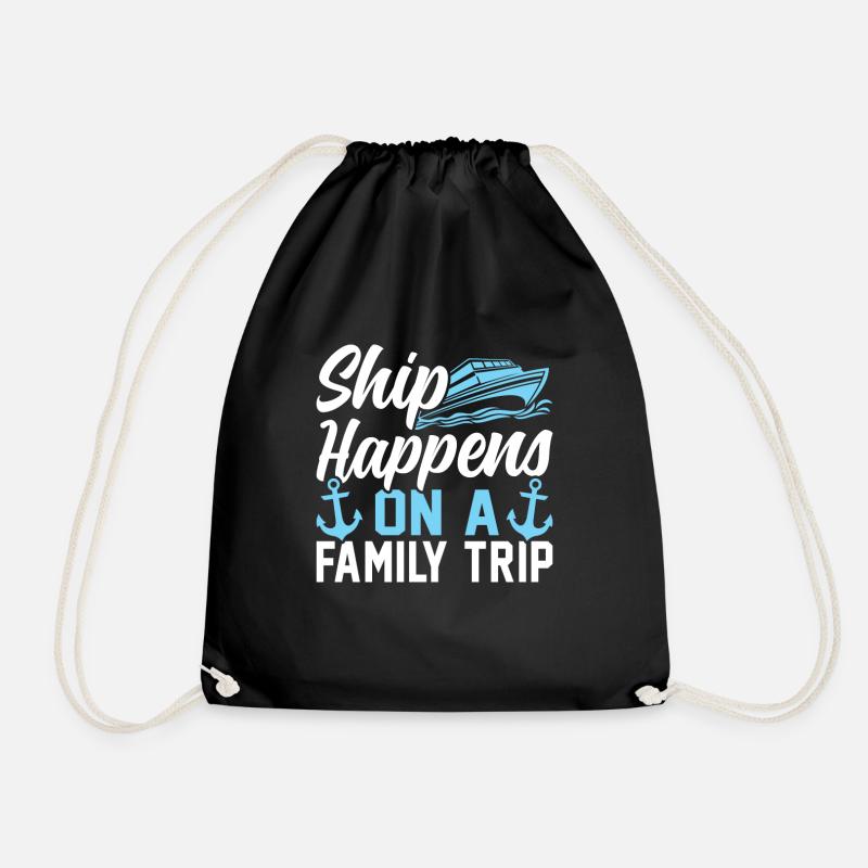 Funny Tritoon Boating Lovers Pontoon Kapitä - Drawstring Bag - black