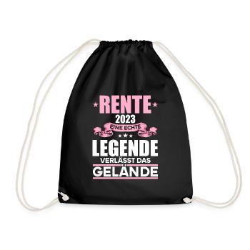 Rentner 2023 Rentnerin 2023 Rente 2023 - Turnbeutel - Schwarz - Vorne