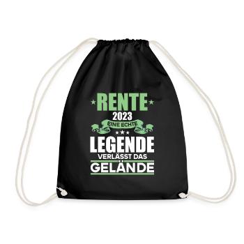 Rentner 2023 Rentnerin 2023 Rente 2023 - Turnbeutel - Schwarz - Vorne