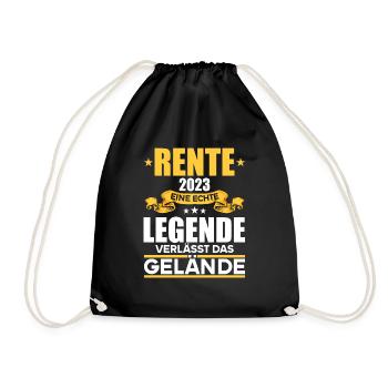 Rentner 2023 Rentnerin 2023 Rente 2023 - Turnbeutel - Schwarz - Vorne