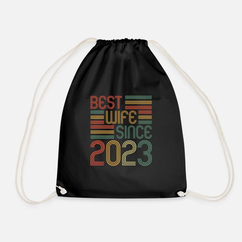 beste Ehefrau seit 2023 1.Hochzeitstag - Turnbeutel - Schwarz