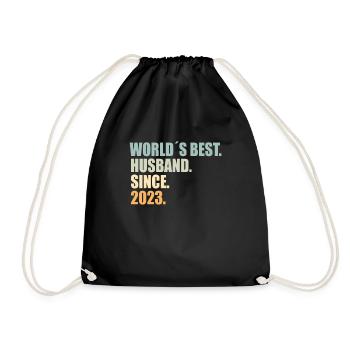 Meilleur mari depuis 2023 1er anniversaire de mariage - Sac de sport léger - noir - Devant