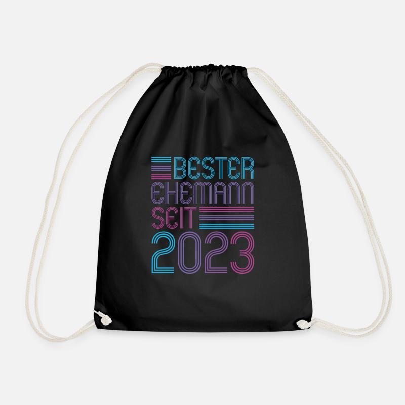 bester Ehemann seit 2023 1.Hochzeitstag - Turnbeutel - Schwarz