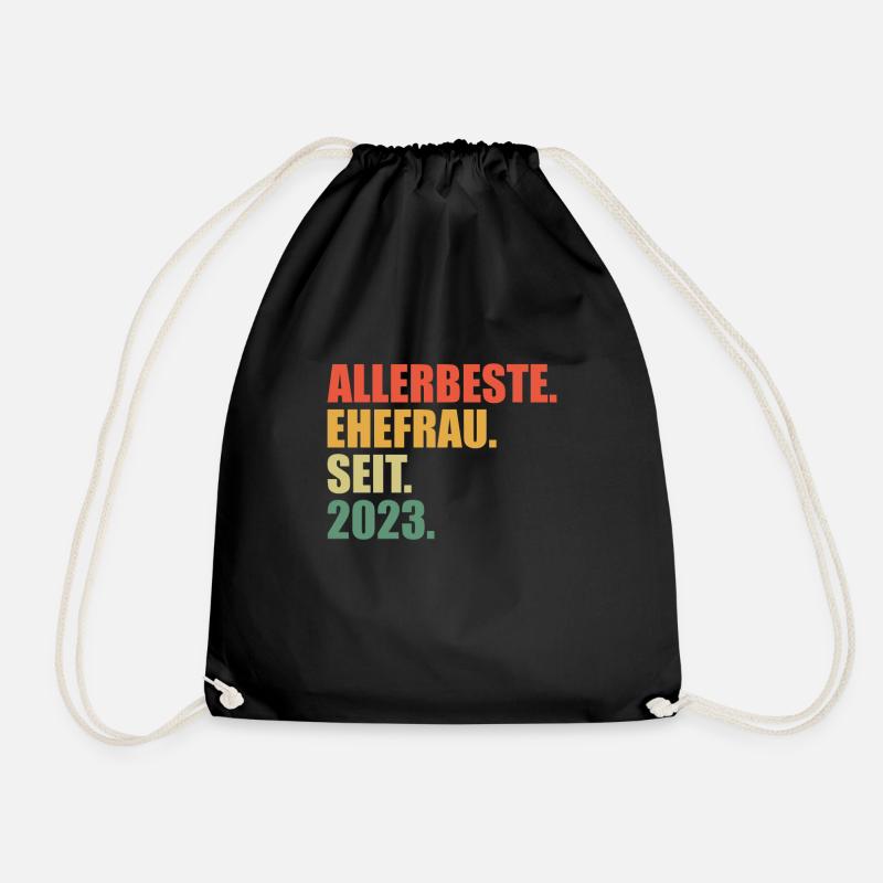 beste Ehefrau seit 2023 1.Hochzeitstag - Turnbeutel - Schwarz