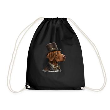 Dog Vizsla dog motif - Drawstring Bag - black - Front