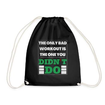 Fitness and Health Goals with Determination - Drawstring Bag - black - Front