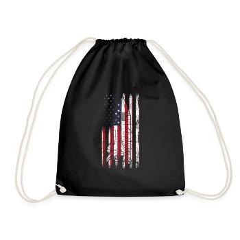 Space Exploration Space Flight American Flag Space - Turnbeutel - Schwarz - Vorne