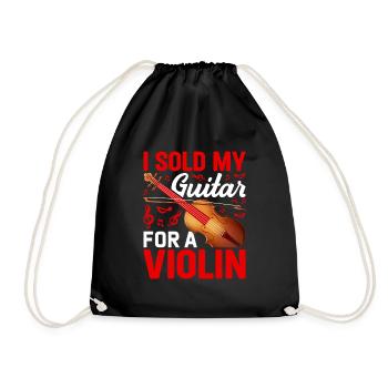 I sold my guitar for a violin - Drawstring Bag - black - Front