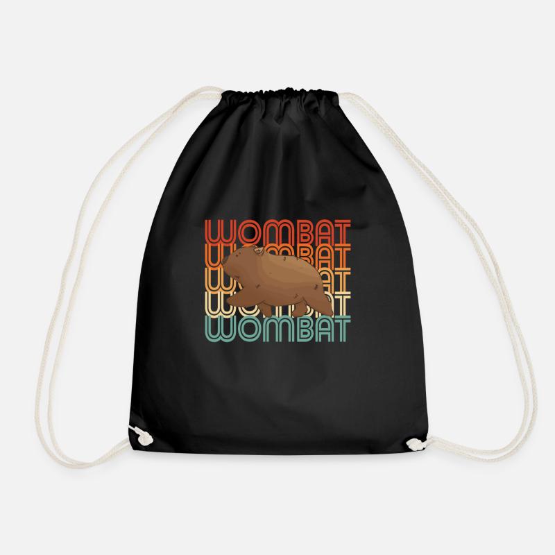 Wombats Wombat Australisches Tier Geschenk - Turnbeutel - Schwarz