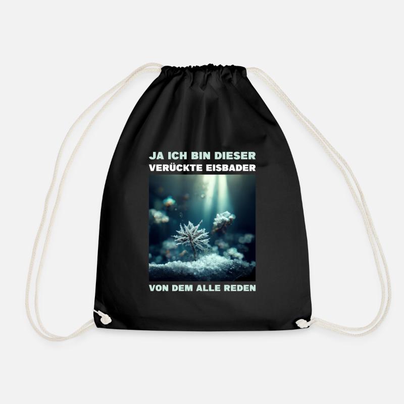 Eisbaden - Der Verrückte Eisbader - Turnbeutel - Schwarz