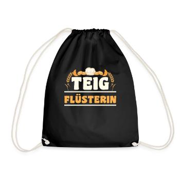 teig Pizza Bäcker Konditor | Teigflüsterin - Turnbeutel - Schwarz - Vorne