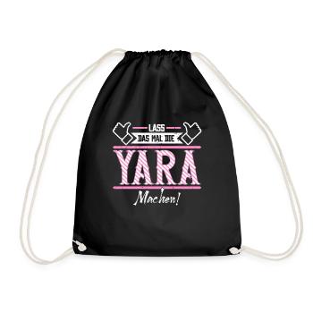 Yara Geschenkidee Geschenk Geburtstag - Turnbeutel - Schwarz - Vorne