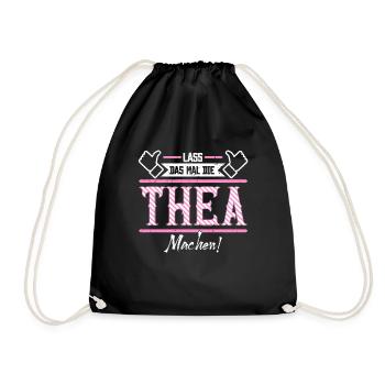 Thea Geschenkidee Geschenk Geburtstag - Turnbeutel - Schwarz - Vorne
