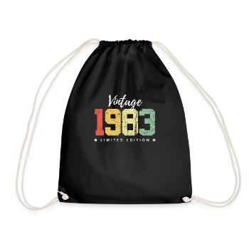 40 ans né en 1983 rétro 40e anniversaire - Sac de sport léger - noir - Devant