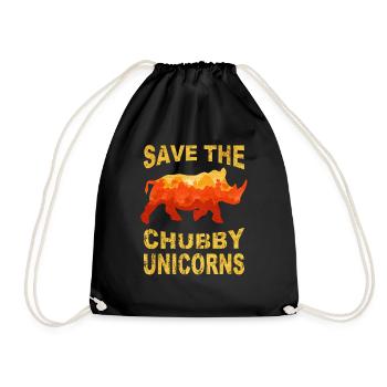 save the chubby uniicorns - Turnbeutel - Schwarz - Vorne