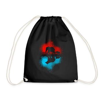 Elephant Reflection Bear - Drawstring Bag - black - Front