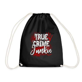 True Crime Junkie Serienjunkie Krimiserie - Turnbeutel - Schwarz - Vorne