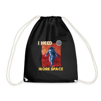 Space Man Astronaut Retro J’ai besoin de plus d’espace drôle - Sac de sport léger - noir - Devant