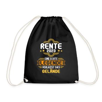 Rentner 2023 Rentnerin 2023 Rente 2023 - Turnbeutel - Schwarz - Vorne