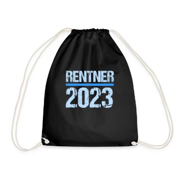 Rente 2023 Ruhestand Abschied Rentner 2023 - Turnbeutel - Schwarz - Vorne