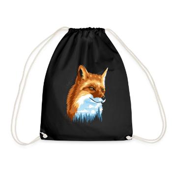Fox in the forest - Drawstring Bag - black - Front